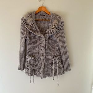 browish grey sweater